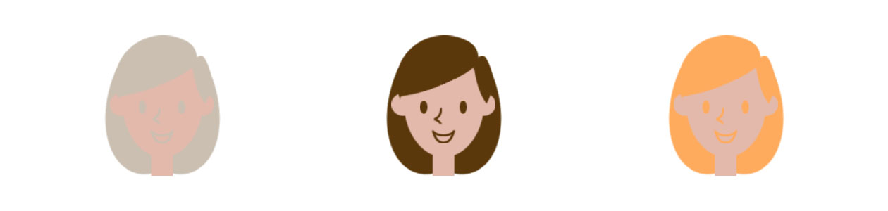 目の錯覚による肌の色の見え方